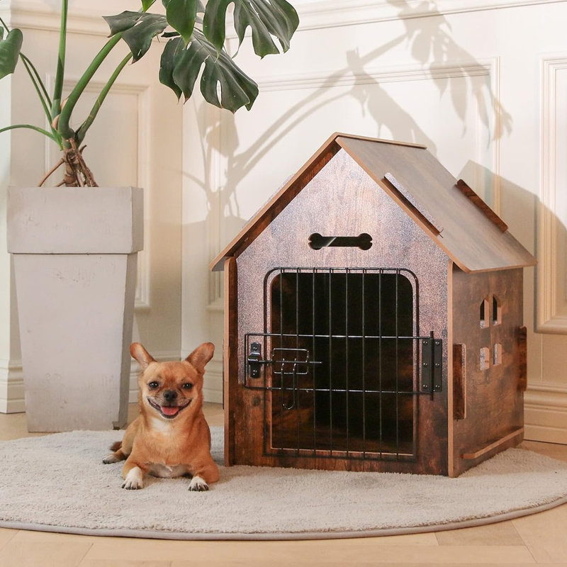 【トオル】Puppy Wood House 犬ドッグ ペット ハウス 韓国 Tucker Murphy Pet™ Byrn Wooden Pet House Indoor w/ Roof Dog house